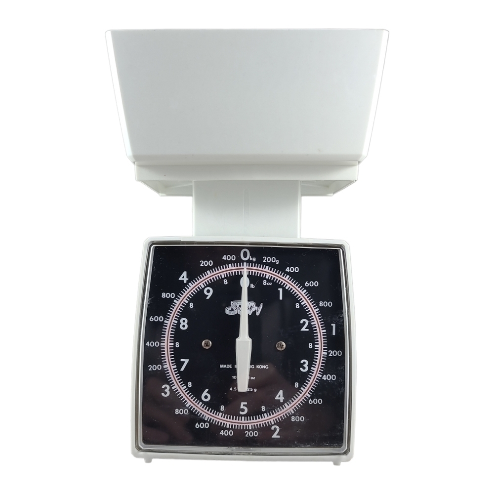 𝅺VINTAGE SSH Kitchen Weigh Scale MCM 10lb kg Retro Plastic